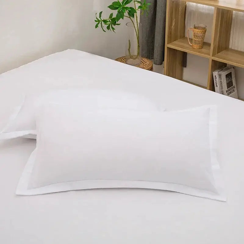 2-pack white envelope-style body pillow cases, solid color, 48x74 cm.