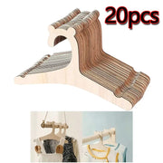 Bear-shaped wooden baby clothes hangers, natural wood color, 20pcs set for nursery decor