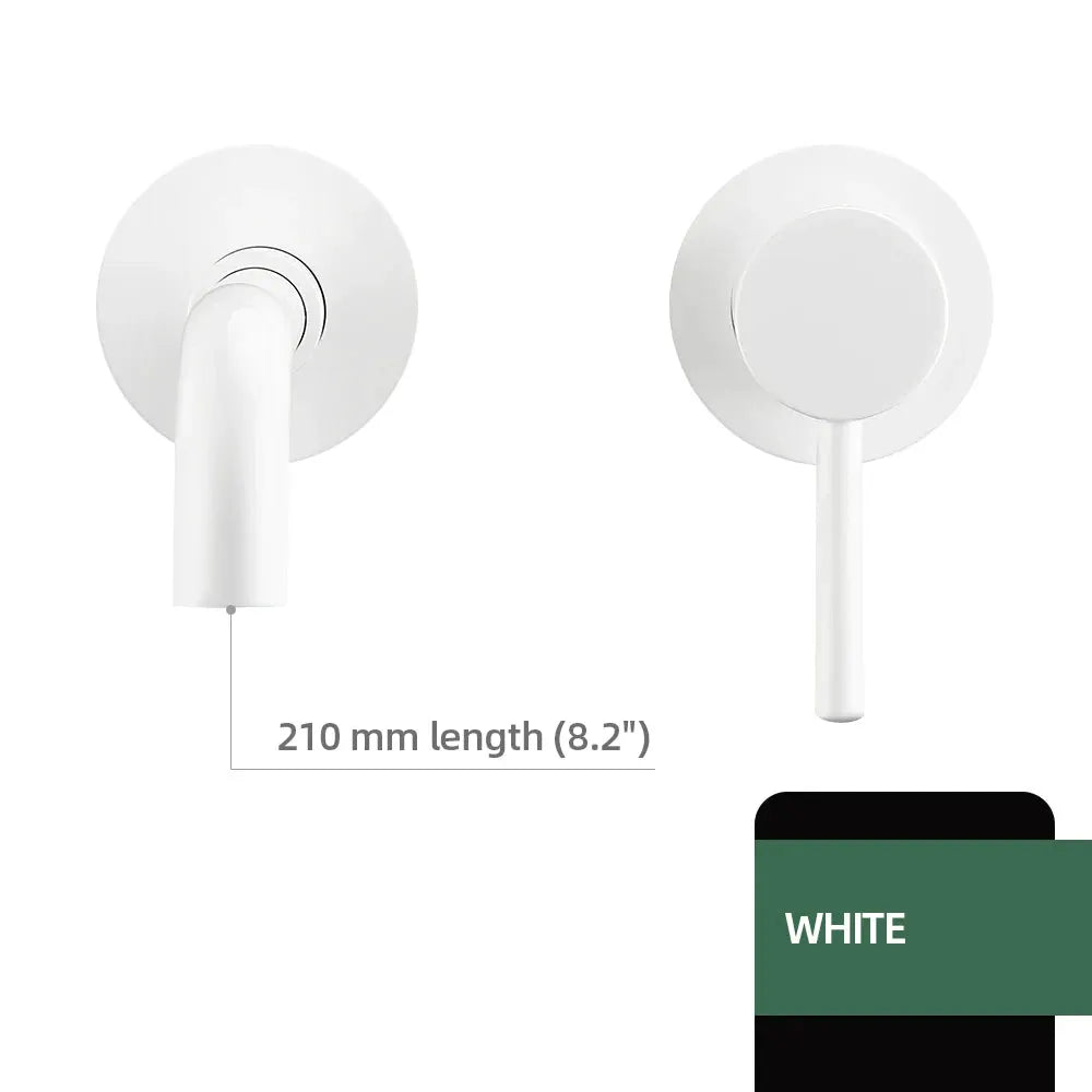 Simples Market white wall-mounted basin faucet with single-handle mixer, 210 mm reach
