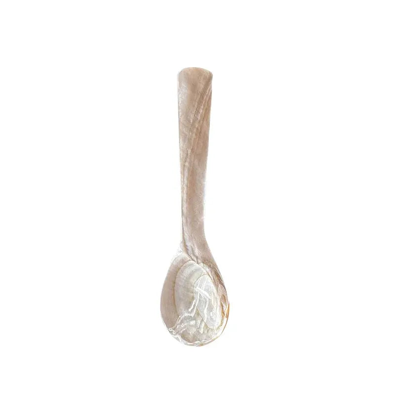 11cm Natural Shell Ice Spoon Mother of Pearl Seashells Stirring Teaspoon for Ice Cream Coffee Caviar Crafts Kitchen Tool
