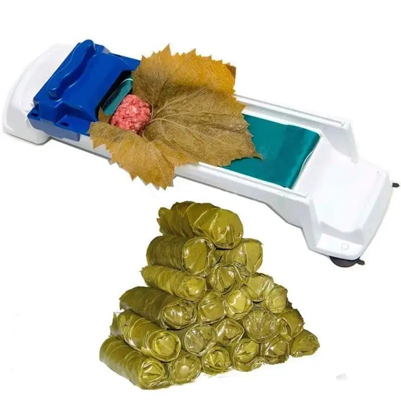 EcoChef White And Blue Vegetable Meat Rolling Machine For Grape Leaves Cabbage Rolls And Stuffed Meat Wrapping