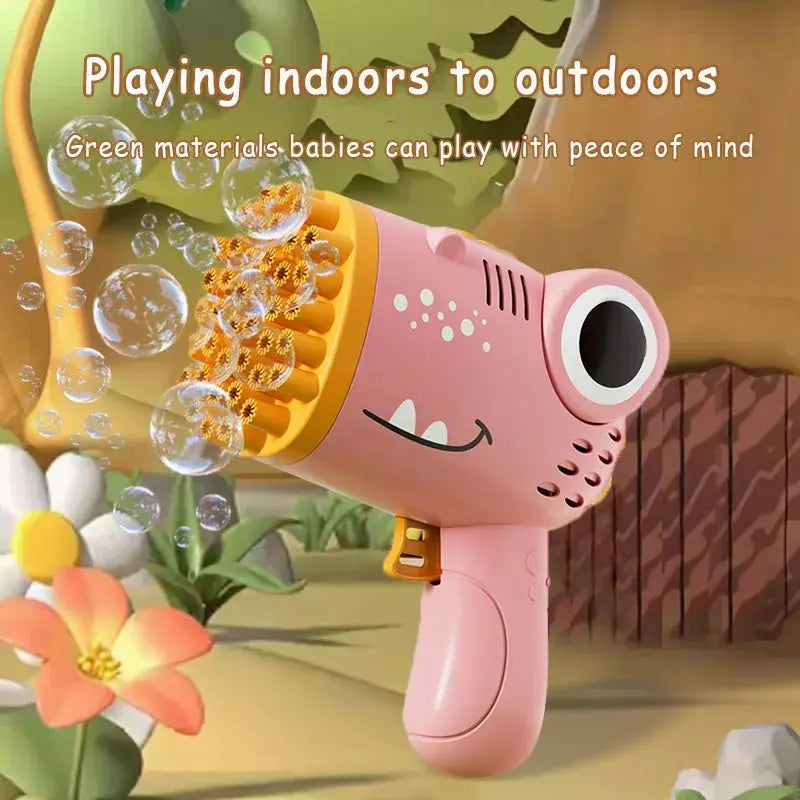 40 Hole Dinosaur Bubble Machine Handheld Electric Bubble Gun for Outdoor Weddings and Parties