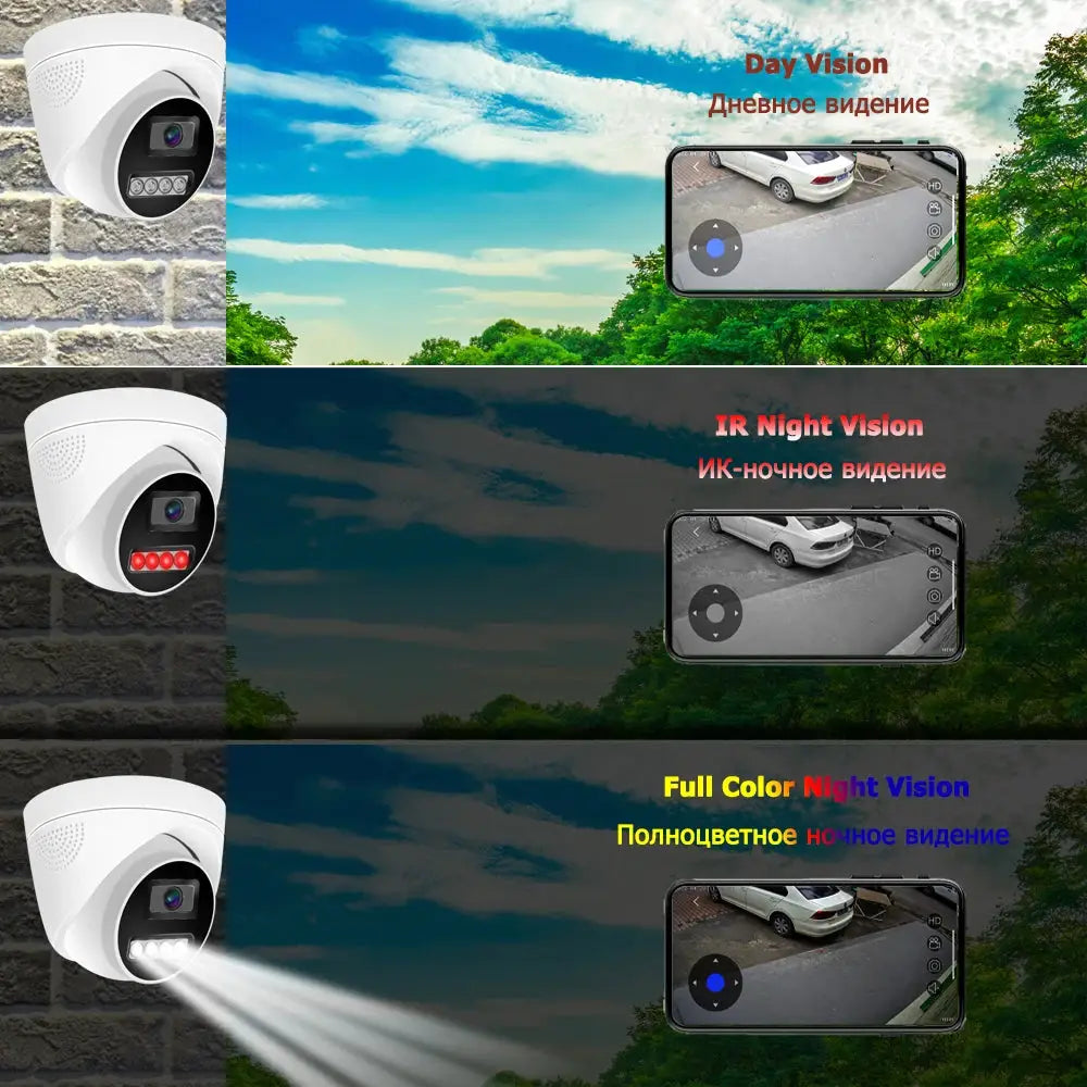Simples Market 4K/8MP IP PoE dome security camera with Onvif, audio, human detection, and night vision