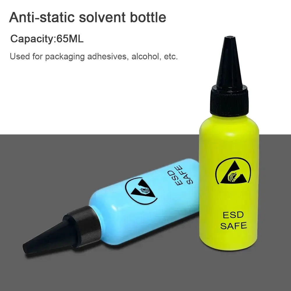 65ML Alcohol Dispensing Bottle With Needle Anti Static Solvent Water For Rosin Wash Mobile Phone Repair Leak Proof
