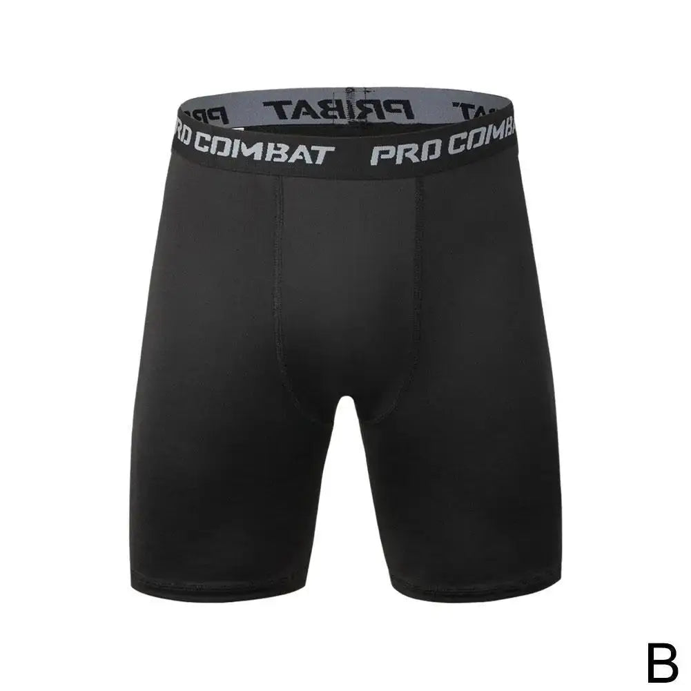 Men's black compression shorts by Simples Market with Pro Combat waistband for gym workouts