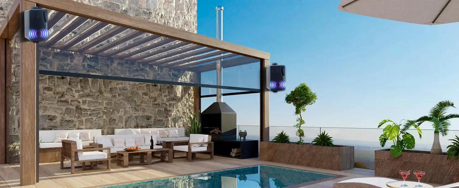 Herdio 3.5'' passive outdoor speakers, wired, waterproof, 200W, wall-mounted pair for patio