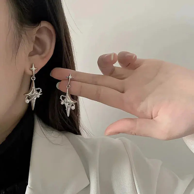 Y2K Bowknot Zircon Stud Earrings For Women Pink Crystal Silver Tone Korean Fashion Party Jewelry Gifts