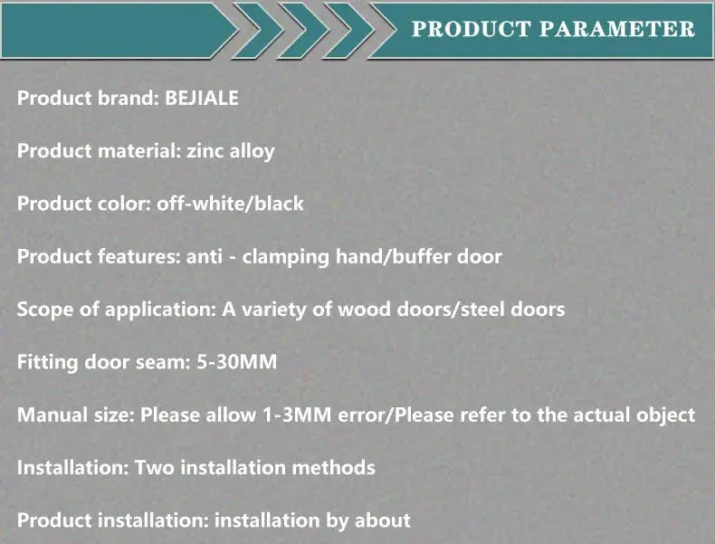 Door buffer damper hydraulic door closer for wooden doors, Simples Market; zinc alloy, off-white/black, anti-pinching