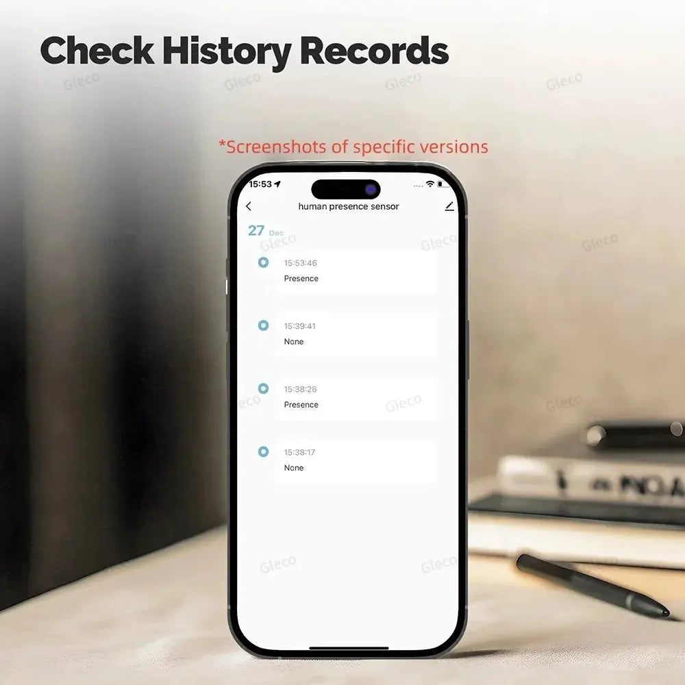 Zigbee 24G mmWave presence sensor for Tuya Z2M; shows human presence history on smartphone app