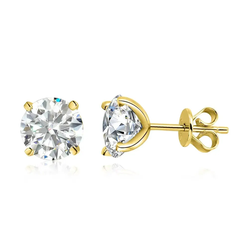 Smyoue Rose Gold Moissanite Stud Earrings For Women 0.2 to 3 CT Sparkling Lab Diamond 925 Silver Classic Wedding