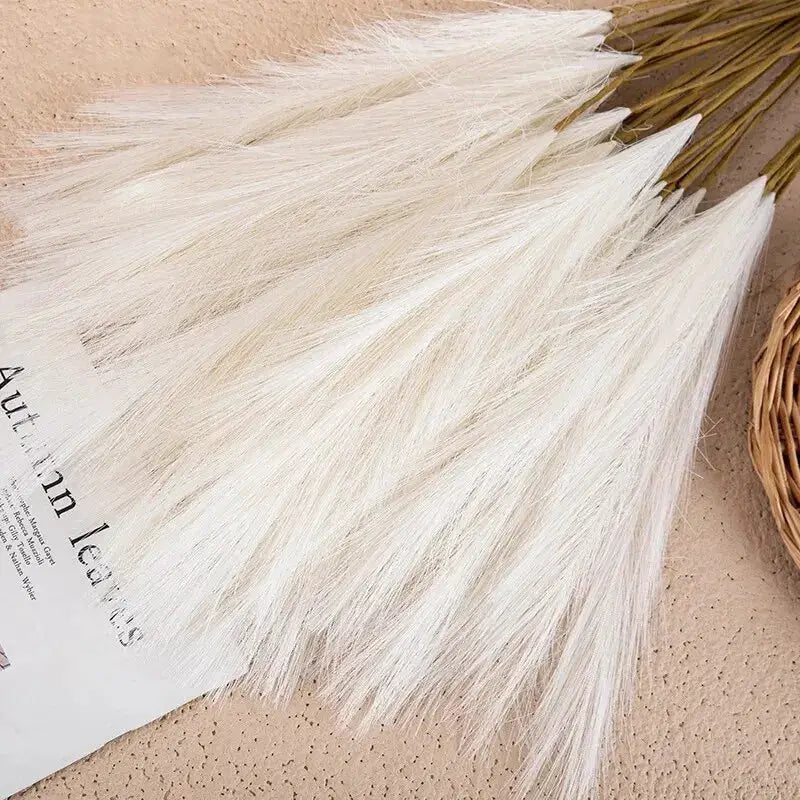 10pcs white pampas reed artificial bouquet by Simples Market for Boho home decor and weddings