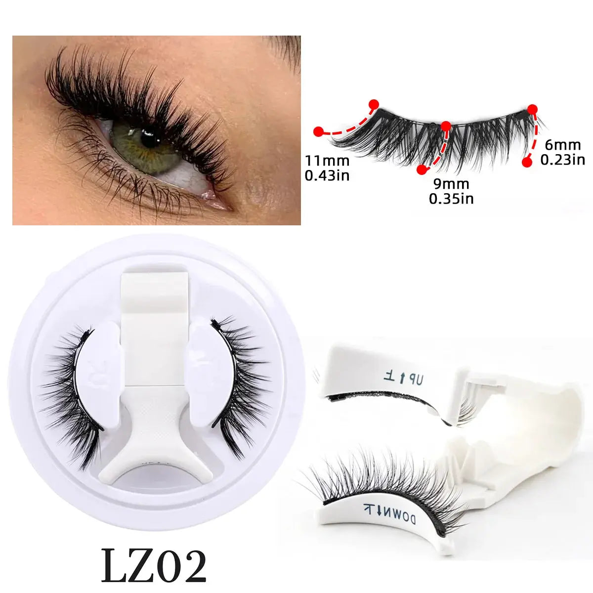 Magnetic Eyelashes Half Pair Handmade 3D Mink Reusable False Eyelashes Set Natural Long Look With Tweezers Tool
