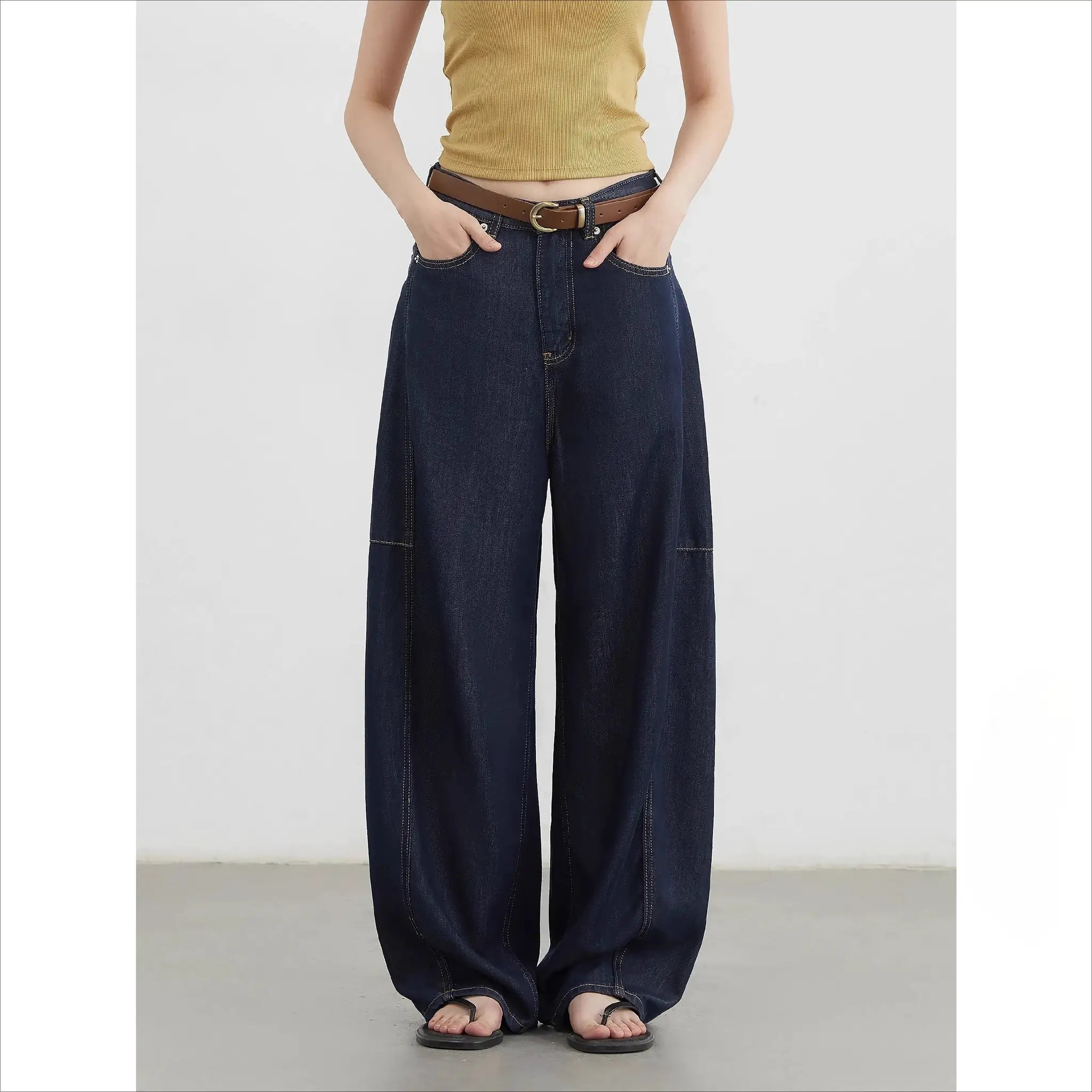 Chic Ven Womens Split High Waist Wide Leg Denim Jeans Spring 2025