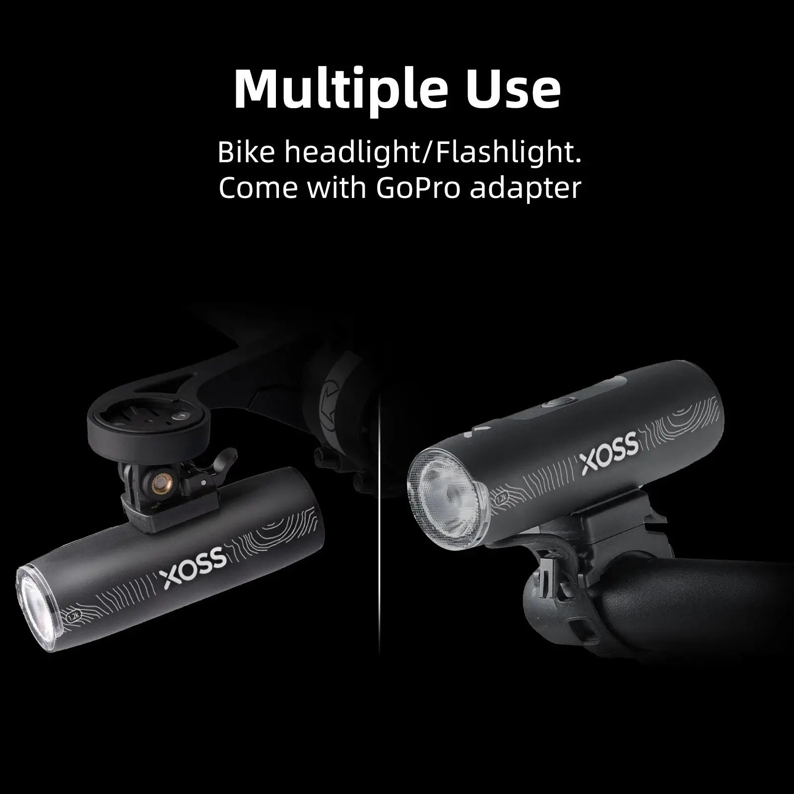 XOSS XL1200 Headlight 1200 Lumens Bike Light Waterproof Rechargeable Front Lamp Aluminum Ultralight