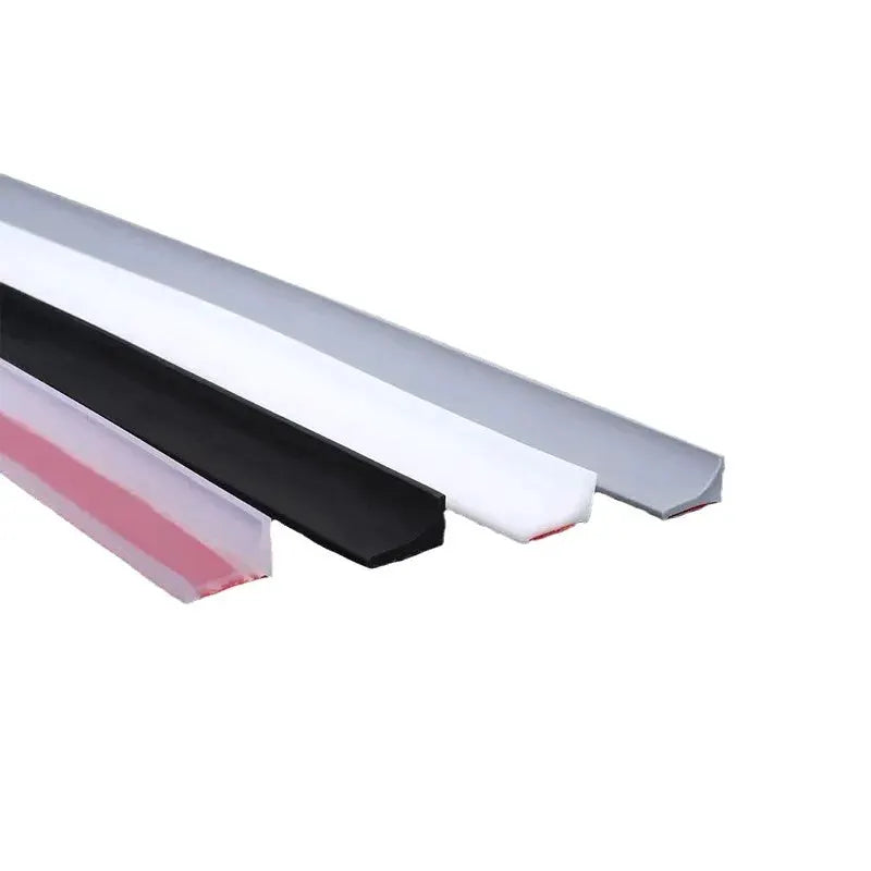 Simples Market silicone water-retaining door seal strips set of 4, self-adhesive bathroom barrier in pink, black, white, gray