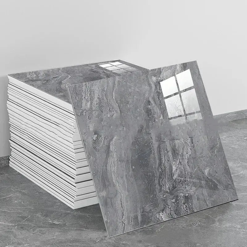 Imitation marble 3D ceramic wall tiles, grey marble pattern, self-adhesive and waterproof, 10–50 pcs.