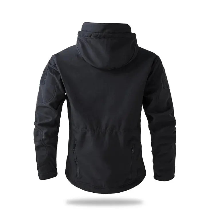 Lurker Shark Skin Soft Shell Tactical Jacket for Men, black hooded waterproof jacket