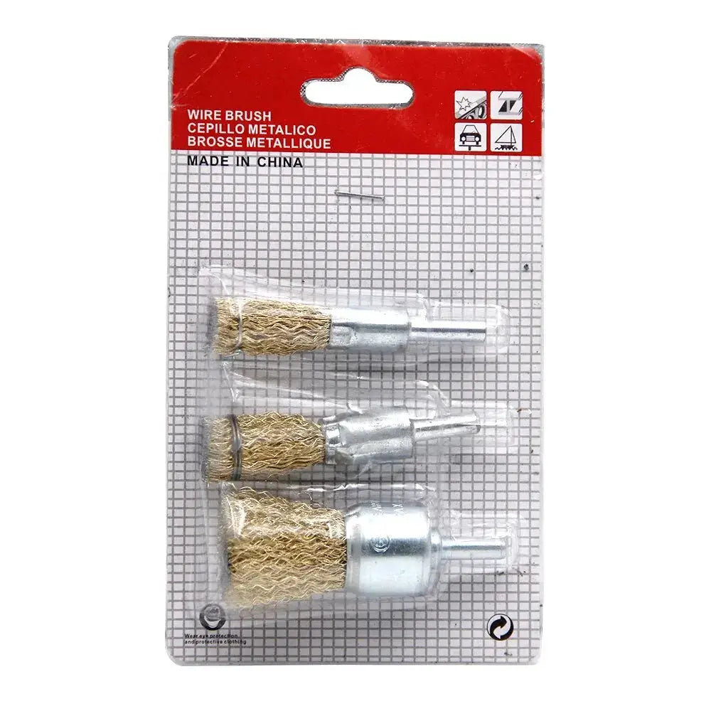 3 Piece Pen Type Steel Wire Brush And 5 Piece Electric Drill Wire Wheel Set For Polishing And Rust Removal Surface Prep
