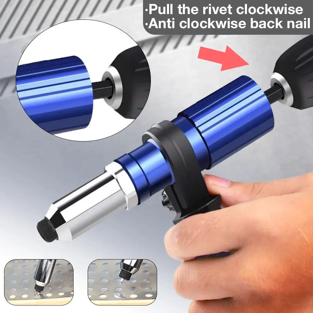 Electric Rivet Gun 2.4 To 4.8 Millimeter Portable Rivet Nut Gun Drill Adapter Kit For Wireless Cordless Use