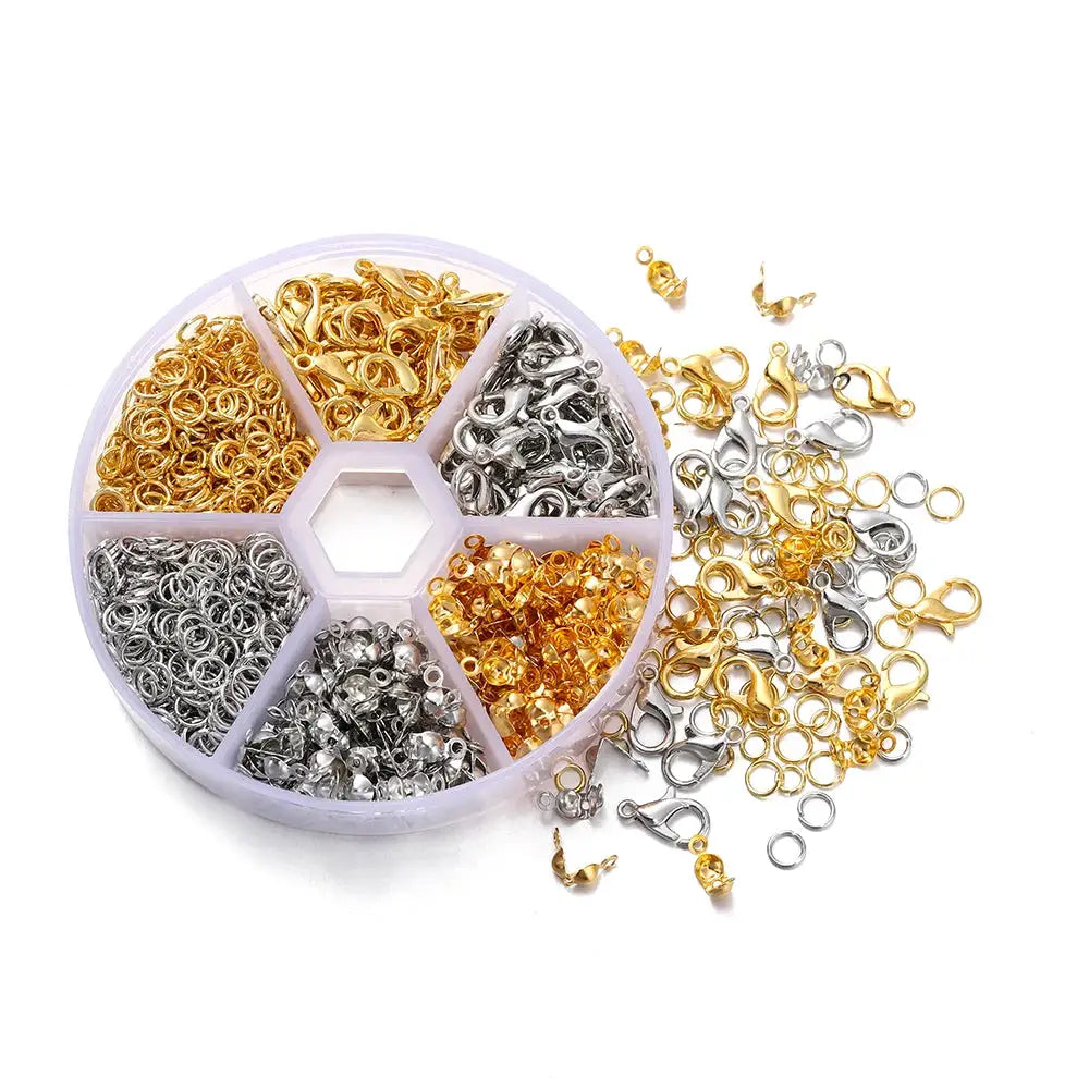 370 To 570 Pcs Jewelry Making Kit With Lobster Clasps Open Jump Rings End Crimps Beads Box For Bracelets And Necklaces