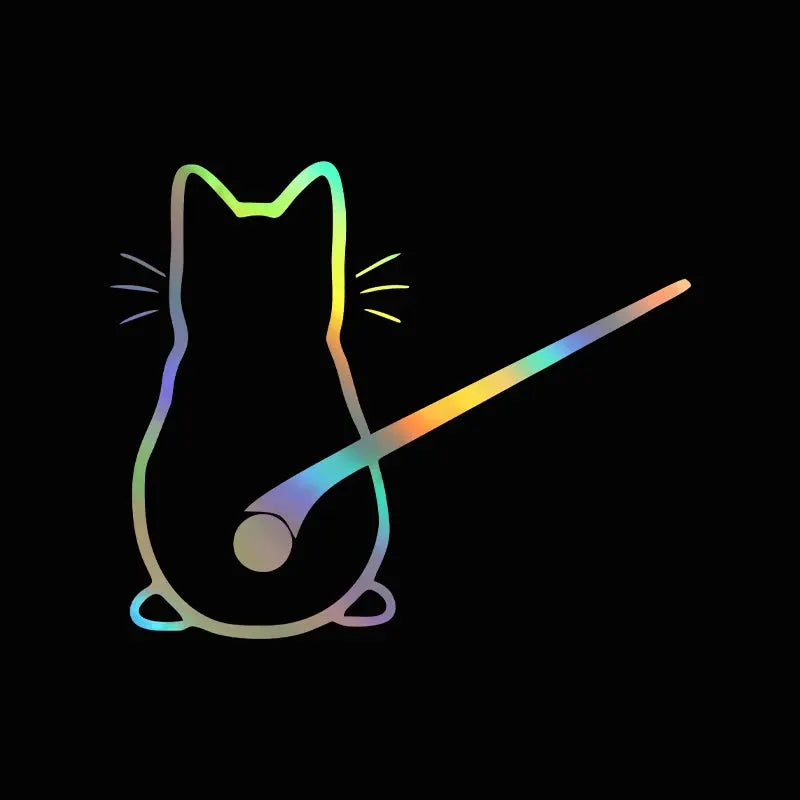 Rainbow-gradient cat silhouette car sticker for window and rear glass interior decor