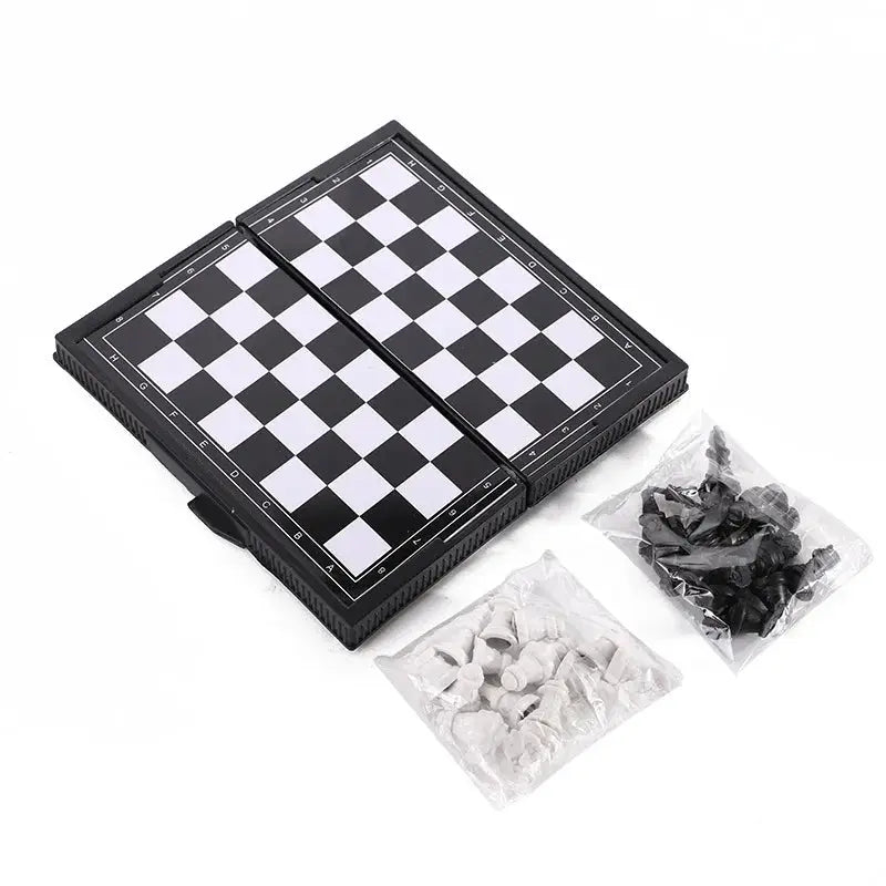 Mini Magnetic Chess Set Folding Portable Plastic Chessboard Game With Magnetic Pieces For Travel And Outdoors