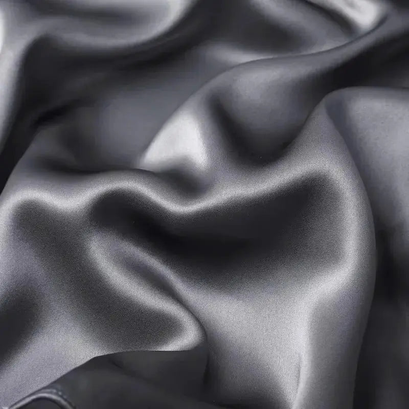 Nordic Silk pillowcase by Simples Market in gray silk fabric close-up