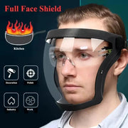 Full Face Transparent Protection Mask With Adjustable Buckle Reusable Heat Resistant Facial Shield For Work Activities