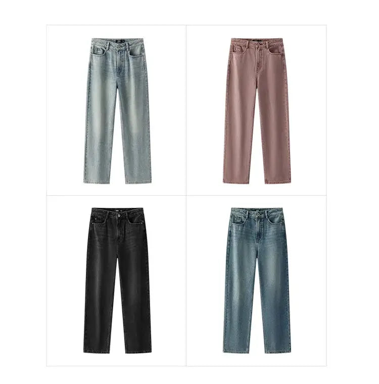 Semir Jeans Women Vintage Wide Leg Trousers Spring 2025 Soft Denim