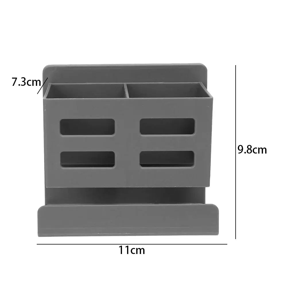 AquaGuard Hole Free Multifunctional Washbasin Storage Rack Wall Mounted Bathroom Organizer for Tubes Toothbrushes Razors