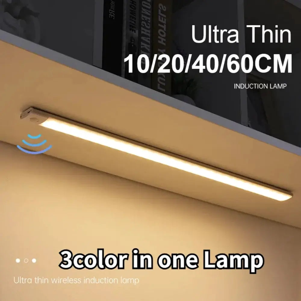 USB Rechargeable Motion Sensor Night Light Wireless Under Cabinet LED Lamp For Kitchen Cabinets Wardrobe Bedroom