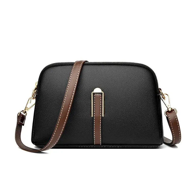 Designer Genuine Cowhide Leather Flap Handbag For Women Luxury Crossbody Messenger Bag