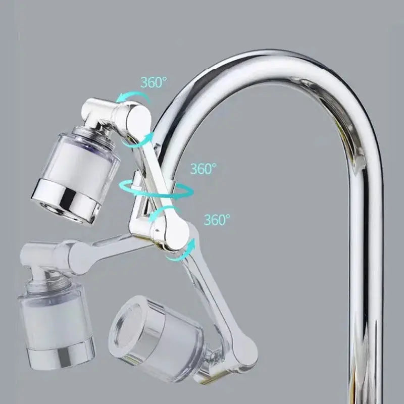 1080 Degree Rotatable Faucet Extender Universal Bathroom Kitchen Adapter Aerator For Multi Directional Spray