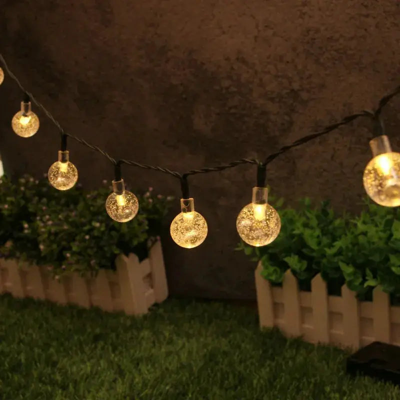 Solar Bubble Balls String Lights Outdoor Waterproof Orbs For Patio Garden Christmas Party