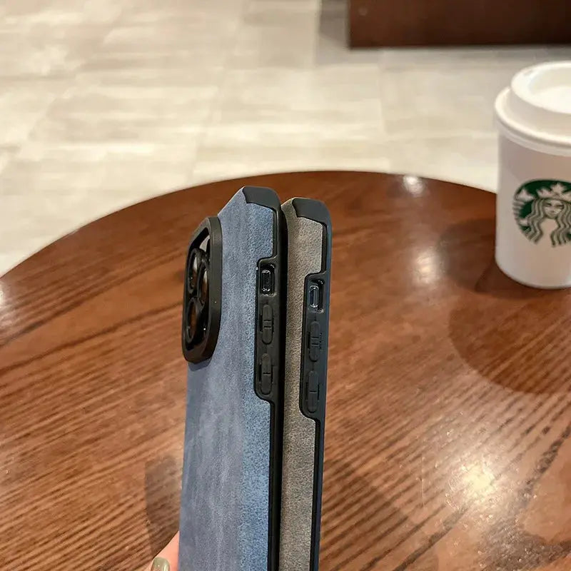 Fashion Matte Leather Silicone Case For iPhone 14 Plus 12 13 Mini 11 16 15 Pro Max 17 Pro Max Lens Protection
