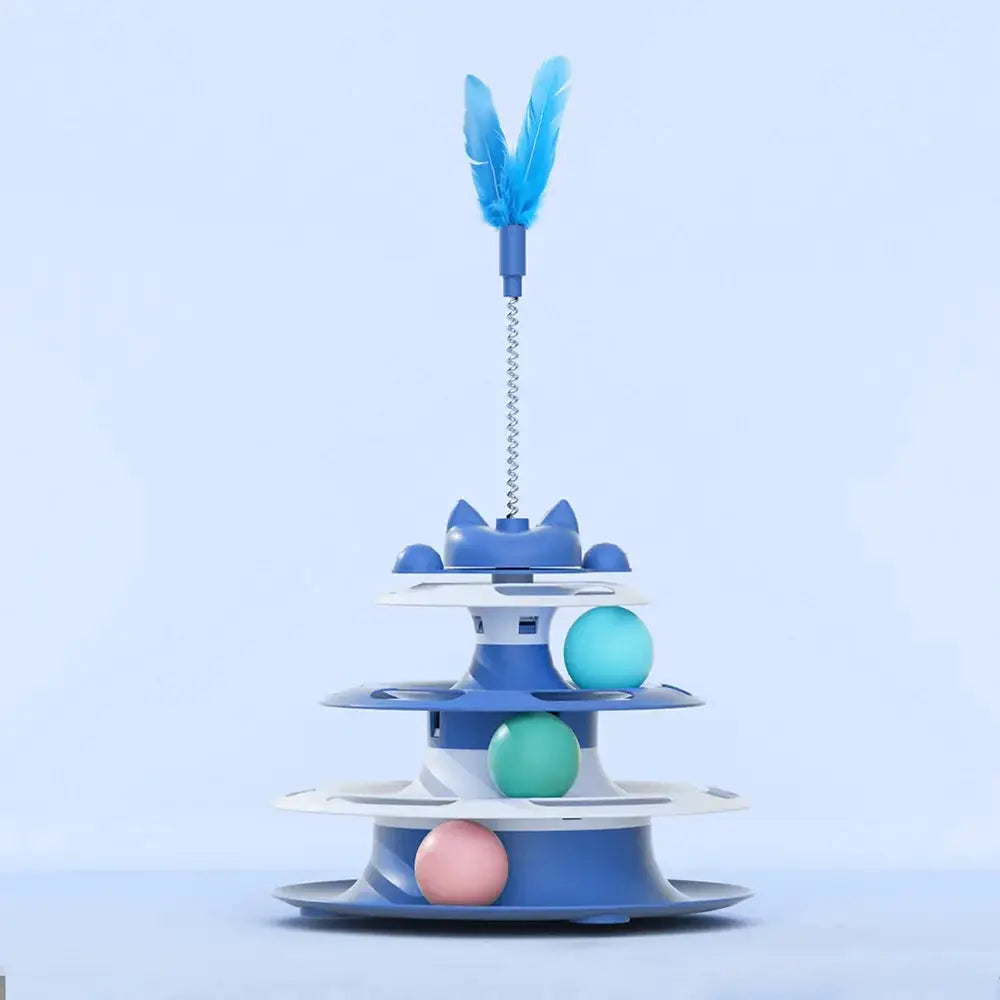 Interactive Cat Toy Ball and Stick Turntable for Kittens and Cats Relieves Boredom Encourages Exercise