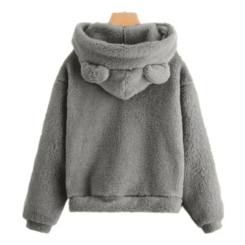 CozyNest Rabbit Ear Hoodie Sweatshirt For Women In Heavyweight Fleece Autumn Winter Warmth And Plush Comfort