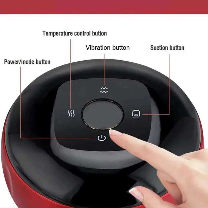 Simples Market intelligent vacuum cupping massager with red body and black control panel