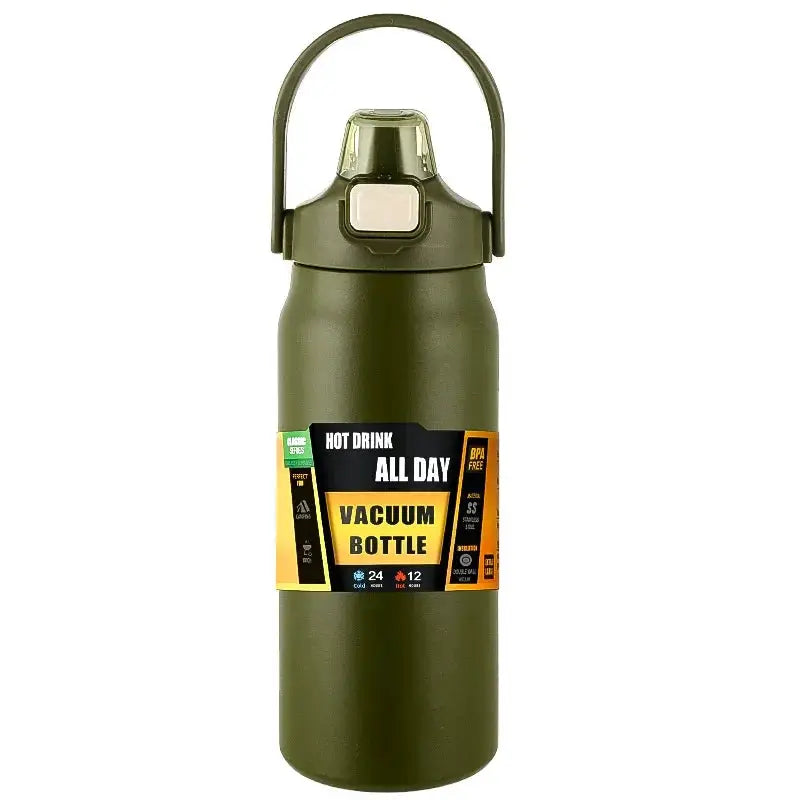 Outdoor Stainless Steel Vacuum Insulated Thermos Mug With Straw
