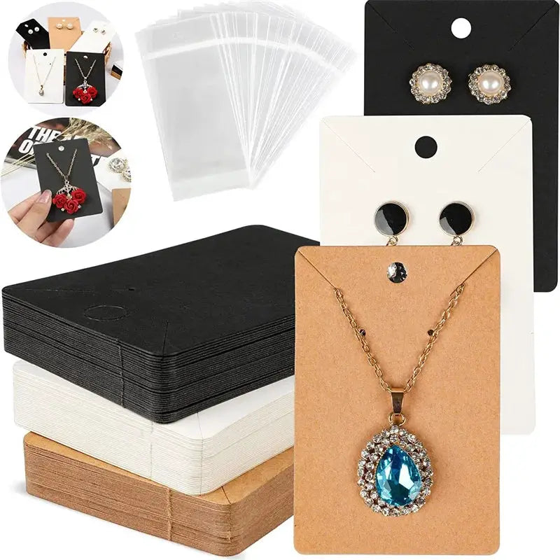 50 Pcs Blank 6x9cm Necklace Earring Jewelry Cards Paper Display Tags For Jewelry Making