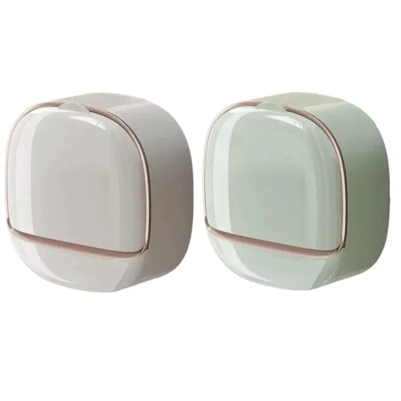 Simples Market waterproof soap box for shower, hanging drainage soap holder, 2-pack in white and pastel green