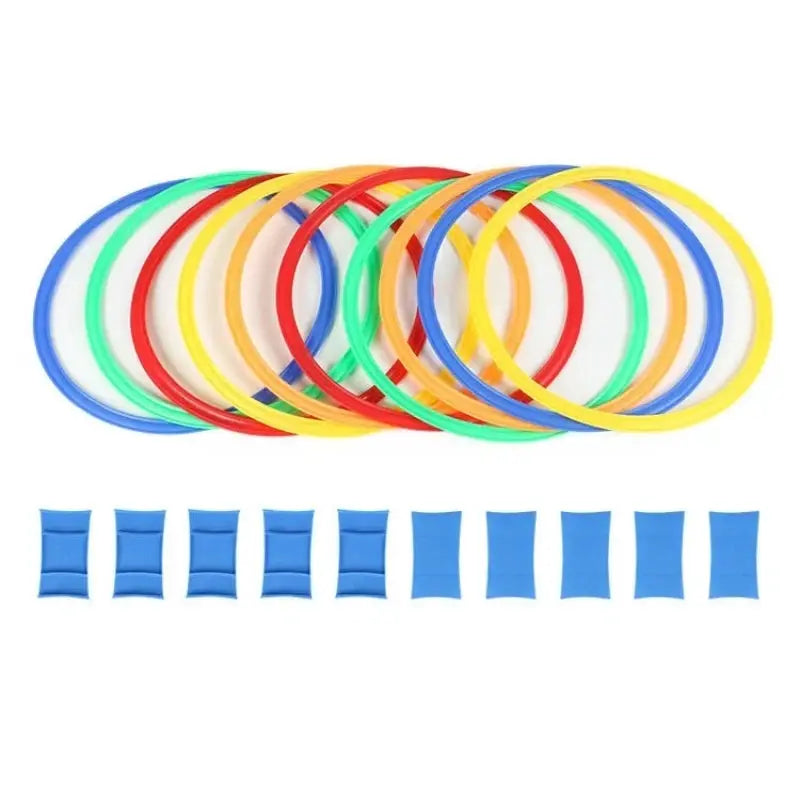 Outdoor Kids Lattice Jump Ring Set For Physical Training With 10 Hoops And 10 Connectors Park Play