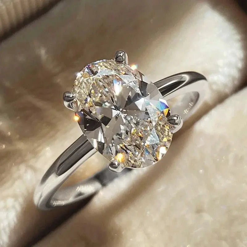 925 Sterling Silver Zircon Engagement Ring And Wedding Band For Women 1 To 8Ct Promise Eternity Ring Fine Jewelry Gift