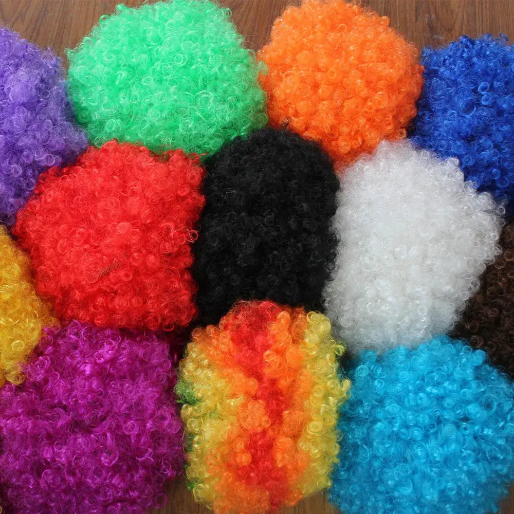 Cosplay wigs: colorful synthetic curly wigs for women, short and wavy, in assorted colors