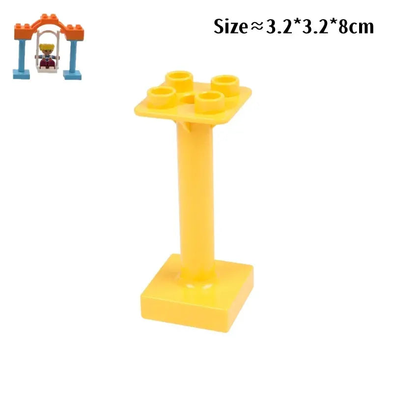 Big Building Blocks Duplo Compatible Large Brick Ferris Wheel Seesaw Slide Swing Educational Toy For Kids