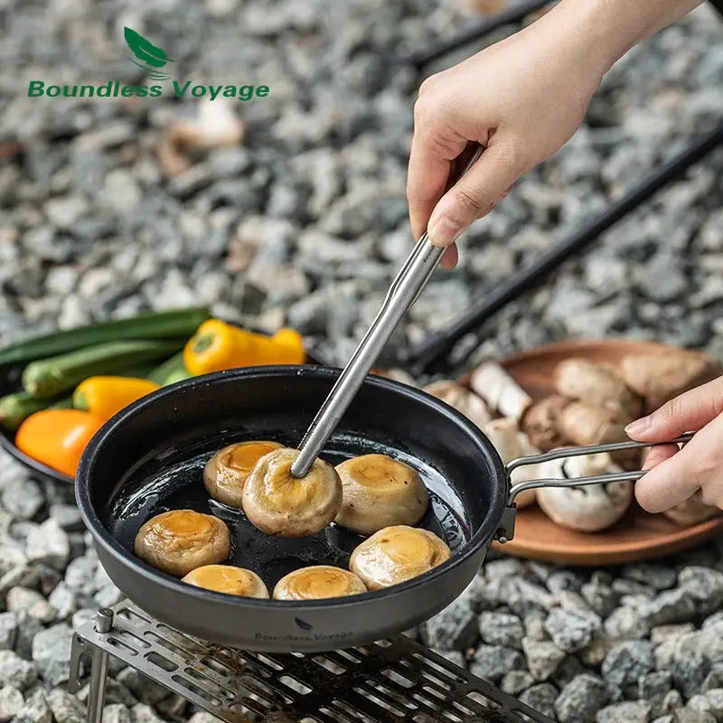 Boundless Voyage Titanium BBQ Tongs Ultralight Food Clip Heat Resistant Rustproof Grilling Ti1014T