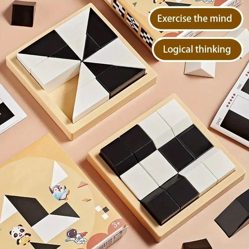 120 Level Black And White Hidden Building Block Puzzle For Children Intelligent Parent Child Interactive Tabletop Game