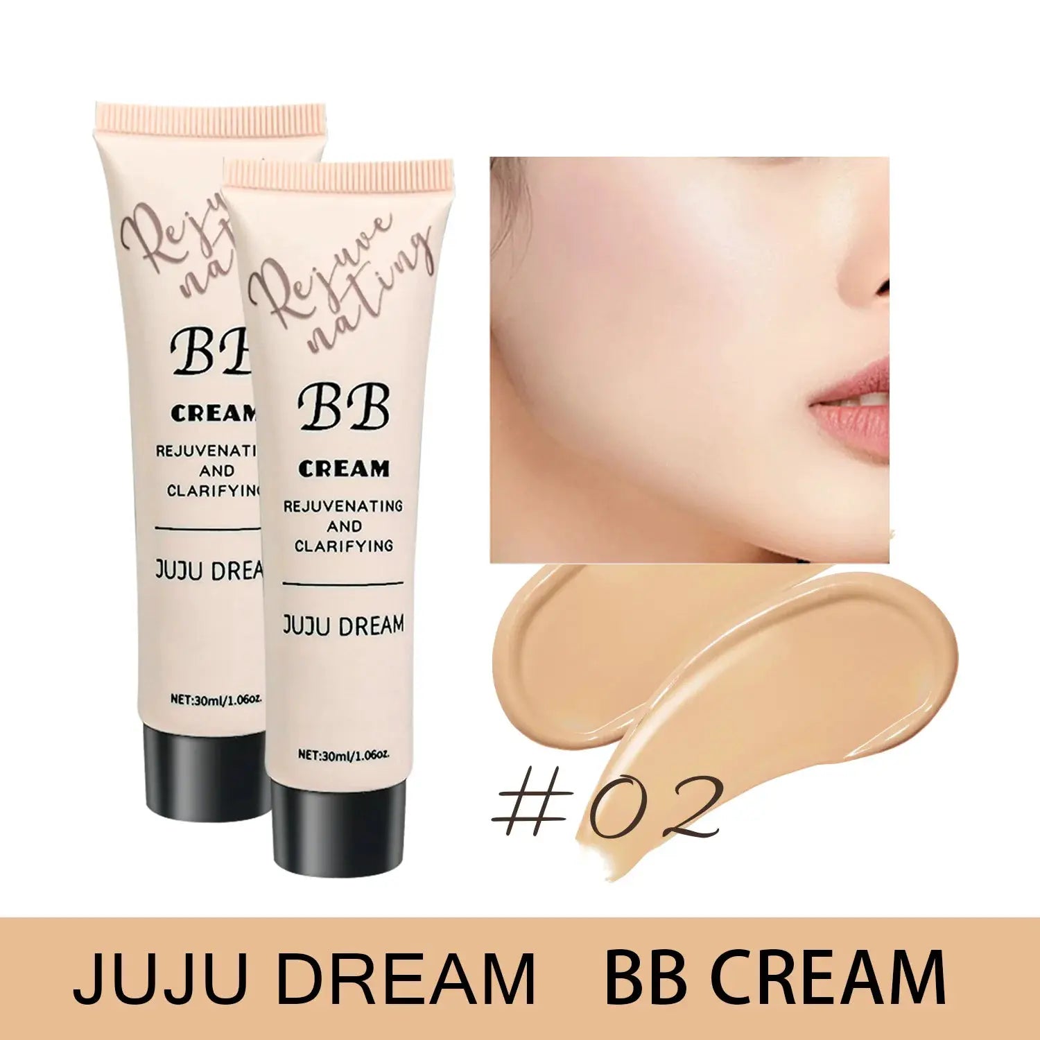 Juju Dream BB Cream Primer and Foundation for Dry Skin Moisturizing Oil Control Long Lasting Dewy Finish