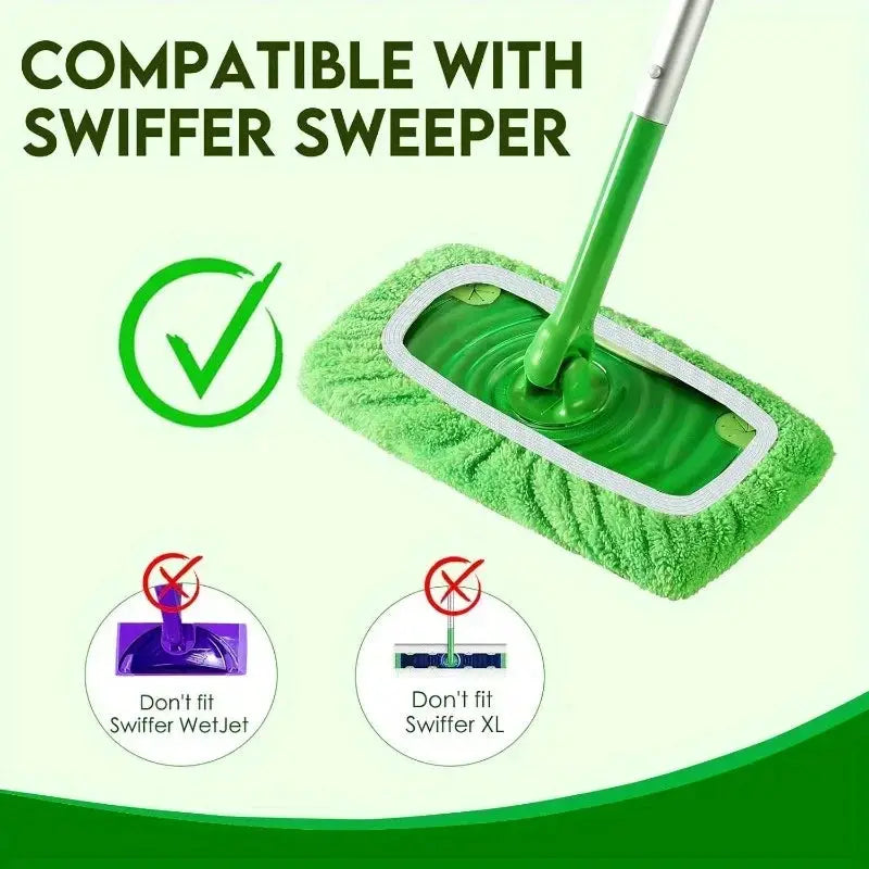Four Reusable Mop Pads With High Water Absorption And Ultra Fine Fiber Cleaning Pads That Fit Most Standard Mops