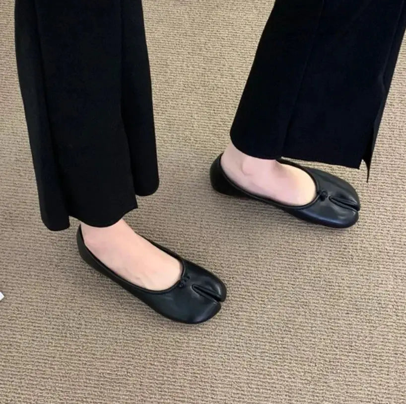 NovaStride Bowknot Flat Tabi Ninja Shoes Women Breathable Split Toe Summer Slip On Comfort